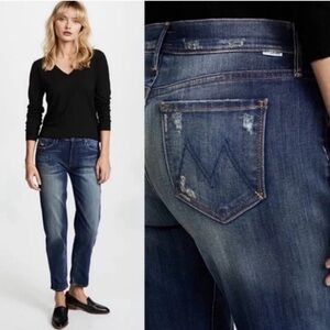 Mother Cropped Blue Jeans